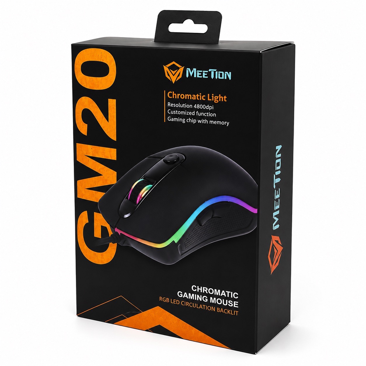 Meetion GM20 - Chromatic RGB Gaming Mouse (4800 DPI) - For PC & Laptop - Black