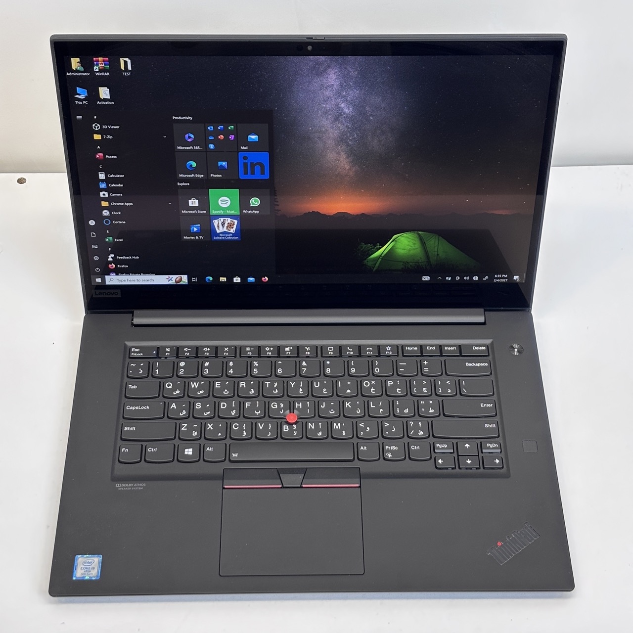 Lenovo ThinkPad P1– 9th Gen / Intel Core i9-9880H  /16 inch FHD/ 512GB SSD / 16GB RAM / 4GB NVIDIA Quadro T2000 Graphics / Windows 10/ English & Arabic Keyboard / Touchscreen