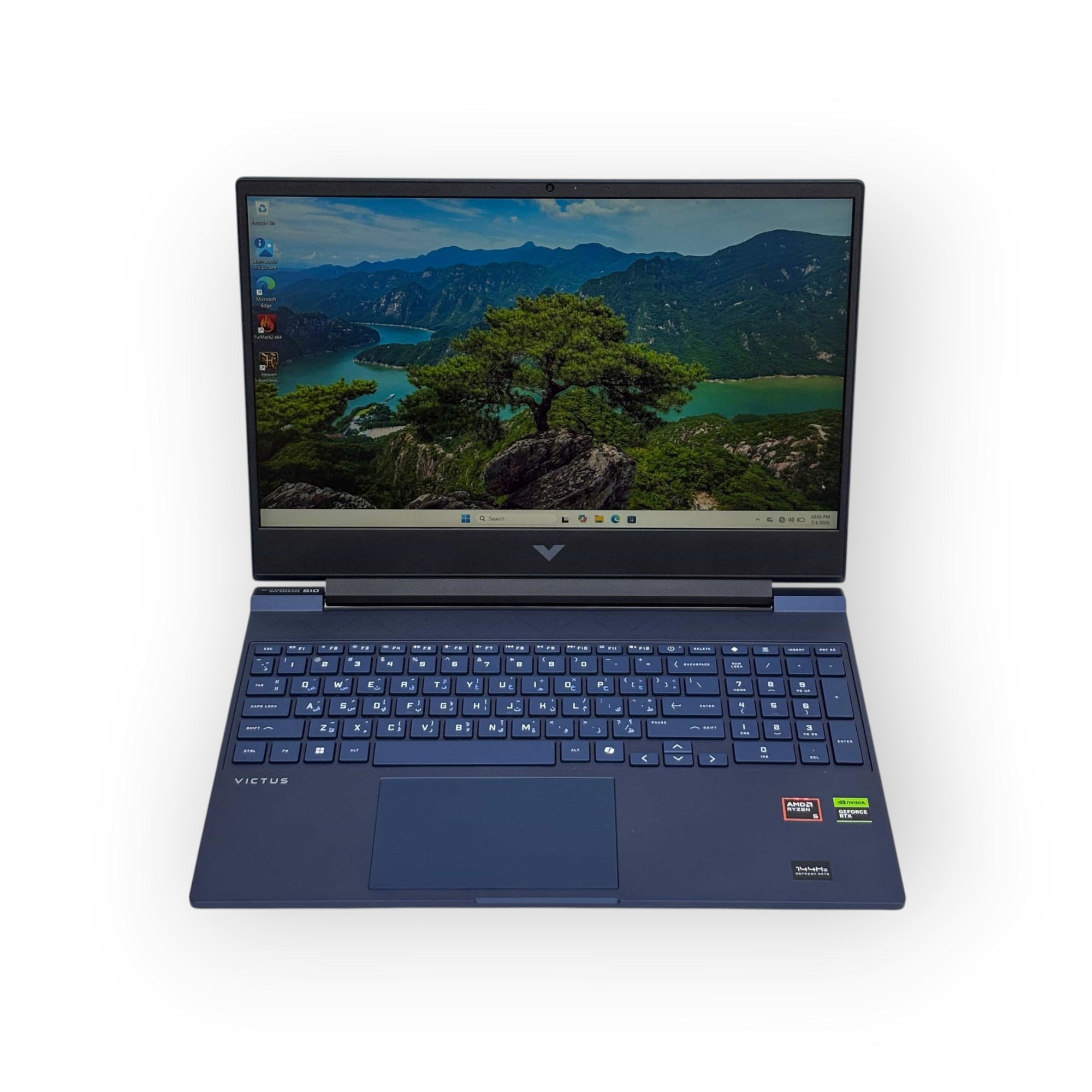 HP Victus Gaming (2025) Laptop / AMD Ryzen 5-8645HS / 15.6inch FHD / 512GB SSD / 16GB RAM / 6GB NVIDIA GeForce RTX 3050 Graphics / Windows 11 Pro / English & Arabic Key / Performance Blue / 15-FB3XXX